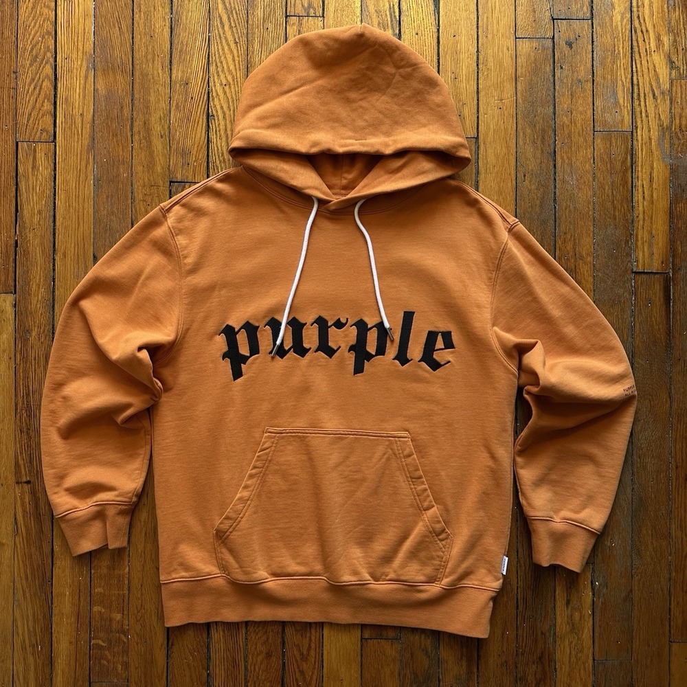 Purple Brand Gothic Arch Marmalade Hoodie Sweatshirt Men‎ Medium Orange Street